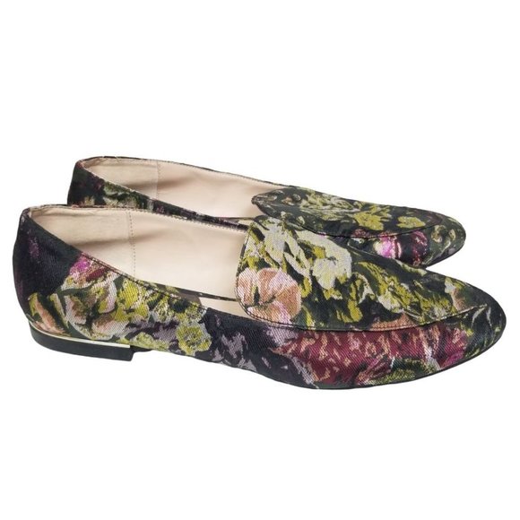 Mango Womens 39 EU ( US 8.5) Black Jacquard Floral - Picture 1 of 8